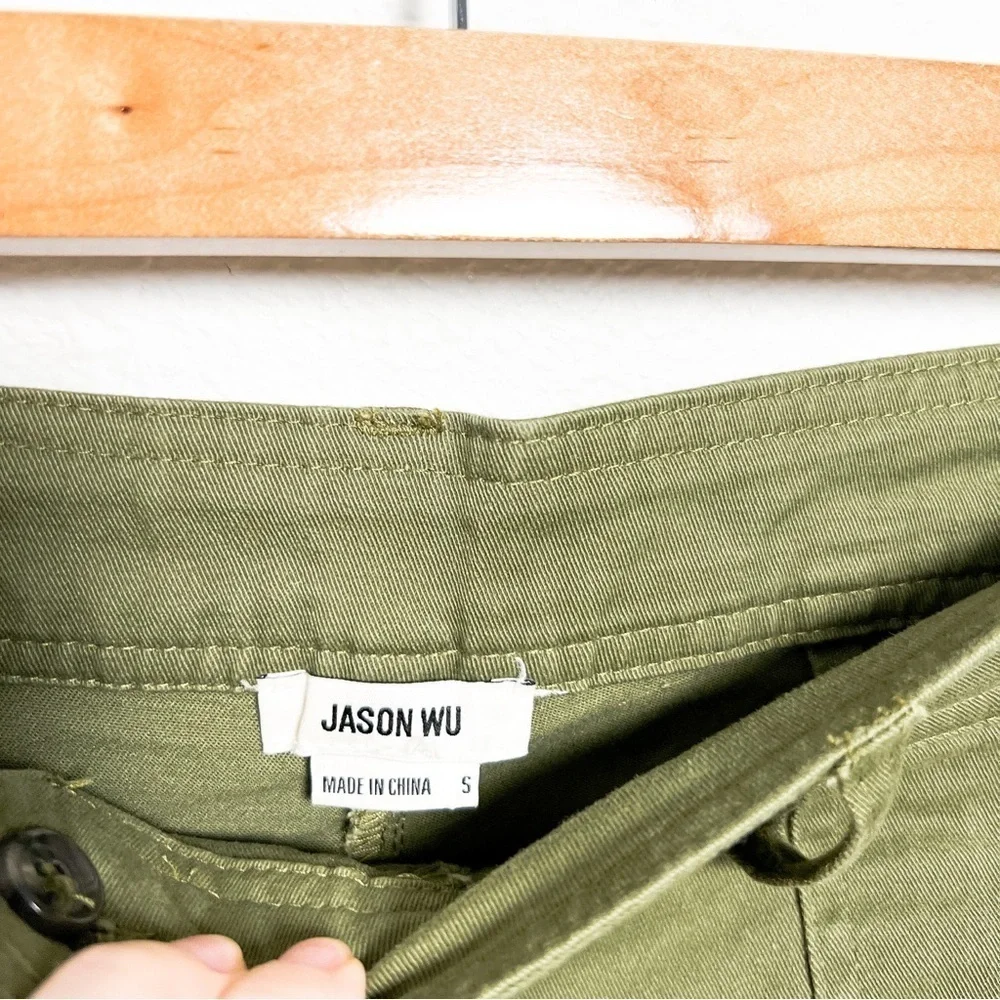 Jason Wu Olive Army Green Tailored Cargo Pants Capri Cutoffs Size Small Designer